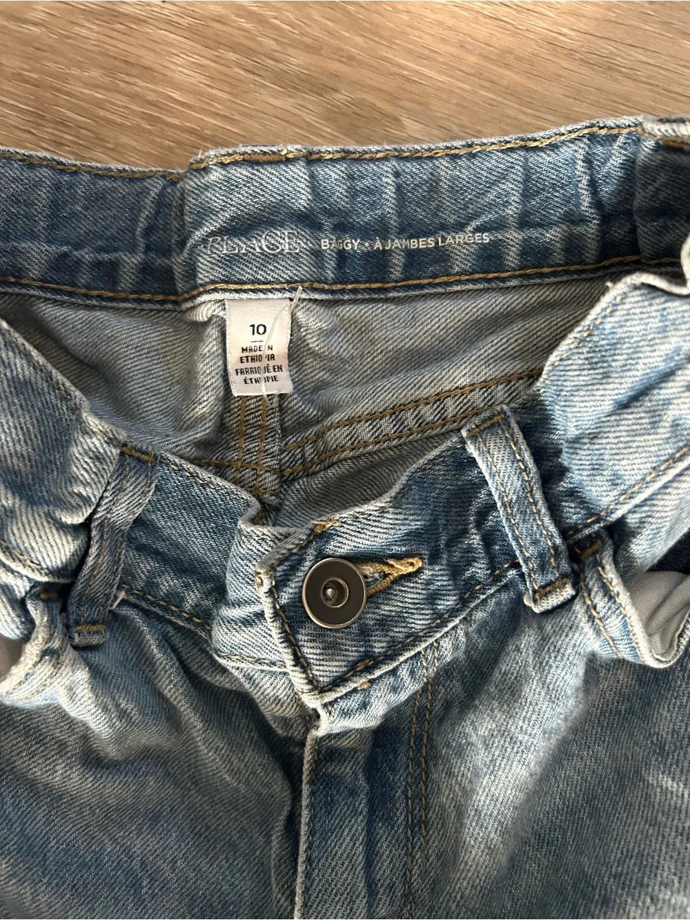 Girl’s Cargo Denim Pants - Light Blue